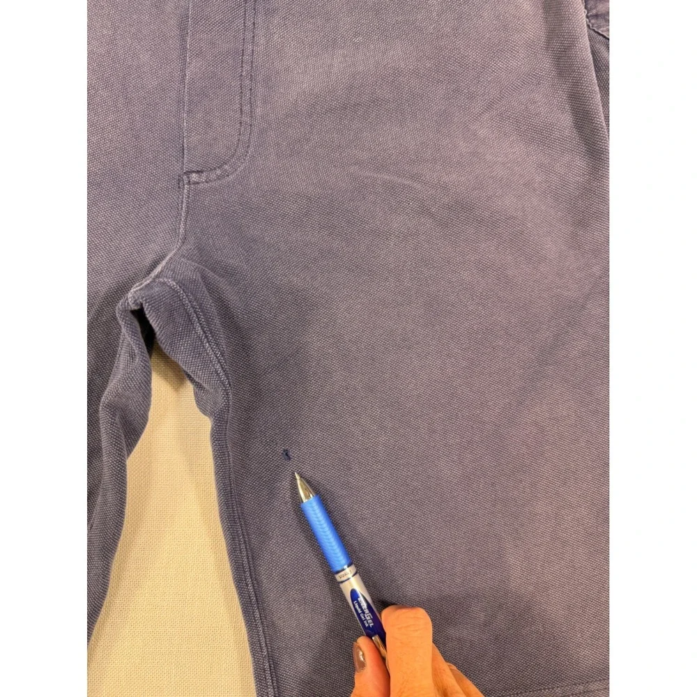 Polo Ralph Lauren Mens Navy Blue Cotton Jersey Knit Shorts Large Yellow Pony